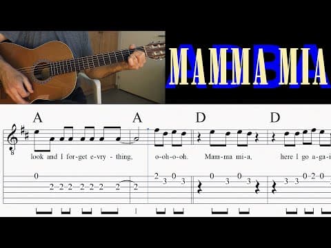 MAMMA MIA | ABBA | Guitar Lesson | Sheet Music & TABs